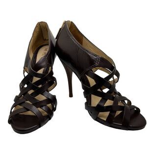 L.A.M.B by Gwen‎ Stefani Tammy Heel Sandals Women's Size 8M Dark Brown